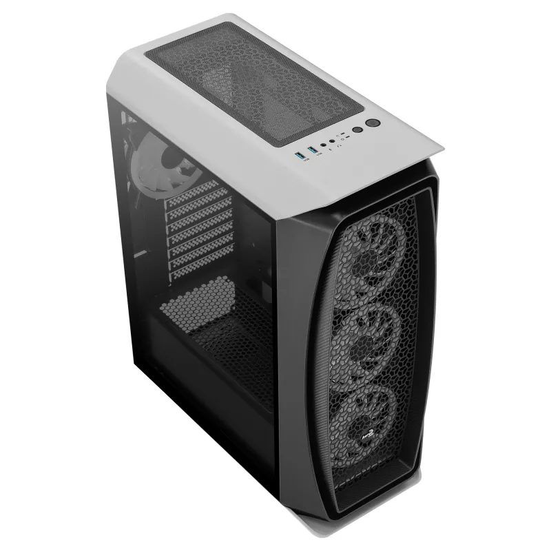 Aerocool AEROONEDUOWHV1 case gaming ATX 4x ventole ARGB bianco