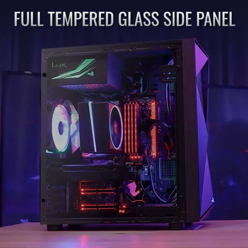 Aerocool Glider vetro temperato nero