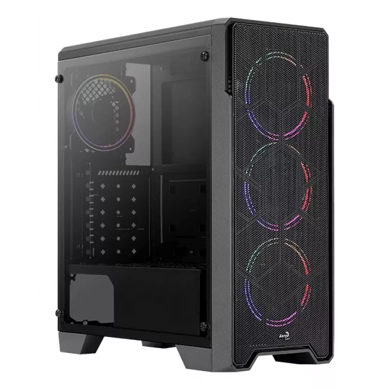 Aerocool Ore vetro temperato Midi Tower nero