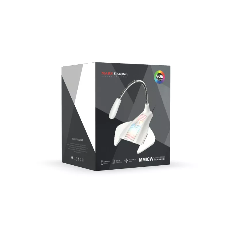 Mars Gaming MMICW microfono bianco microfono da tavolo