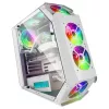 Mars Gaming MC51W case PC gaming ATX bianco con doppio vetro temperato, 5x ventole RGB 12cm