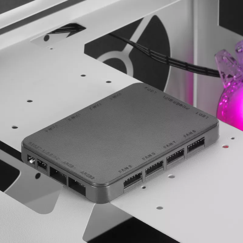 Mars Gaming MC51W case PC gaming ATX bianco con doppio vetro temperato, 5x ventole RGB 12cm