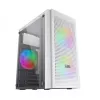 Case Micro-ATX Mars Gaming MC300W con vetro temperato, 3 ventole FRGB, bianco