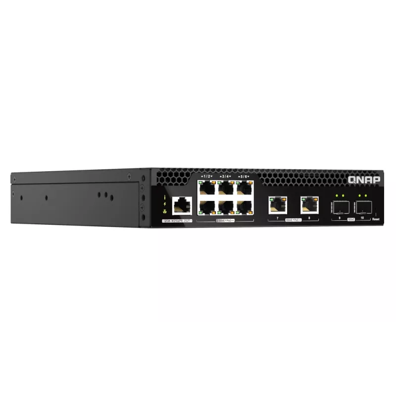 Switch di rete QNAP QSW-M2106PR-2S2T Managed L2 10G Ethernet (100/1000/10000) Power over Ethernet (PoE) 1U nero