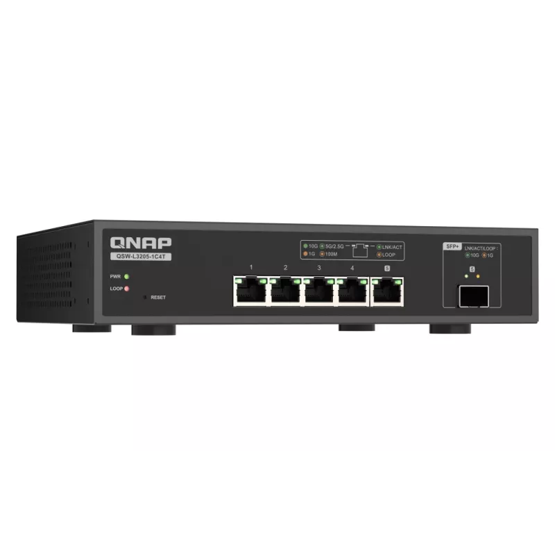 Switch QNAP QSW-L3205-1C4T 4 Managed 10G Ethernet (100/1000/10000) desktop nero