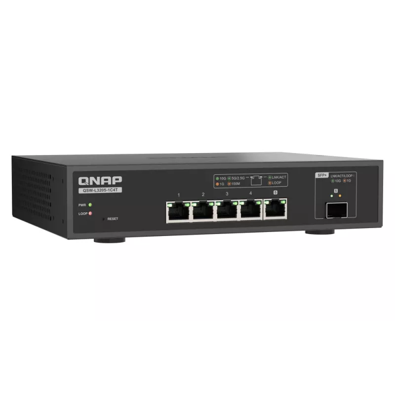 Switch QNAP QSW-L3205-1C4T 4 Managed 10G Ethernet (100/1000/10000) desktop nero