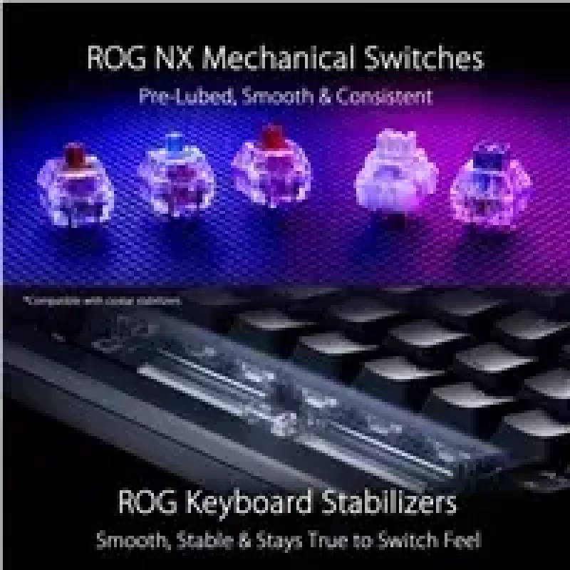 ASUS ROG Azoth tastiera gaming USB + RF Wireless + Bluetooth bianco