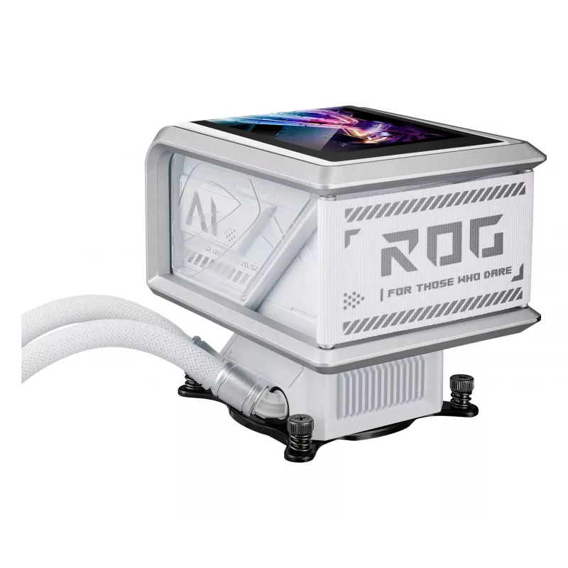 Dissipatore liquido all-in-one ASUS ROG Ryuo IV SLC 360 ARGB White Edition — radiatore da 360 mm, 3 ventole da 120 mm, display AMOLED, supporto per LGA 1700