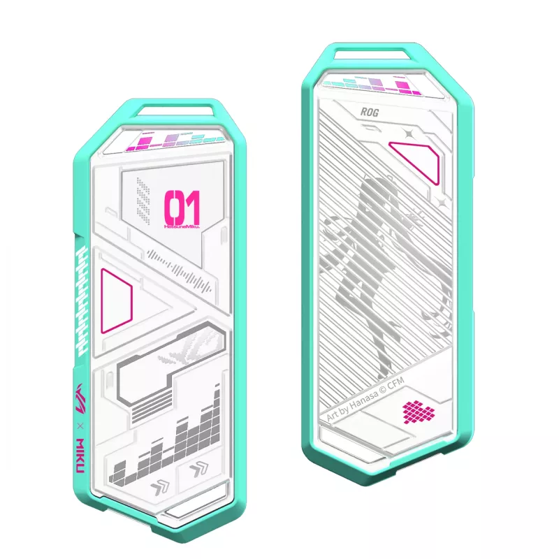 Case per SSD ASUS ROG Strix Arion Hatsune Miku Edition bianco M.2 PCIe USB Type-C 10 Gbit/s