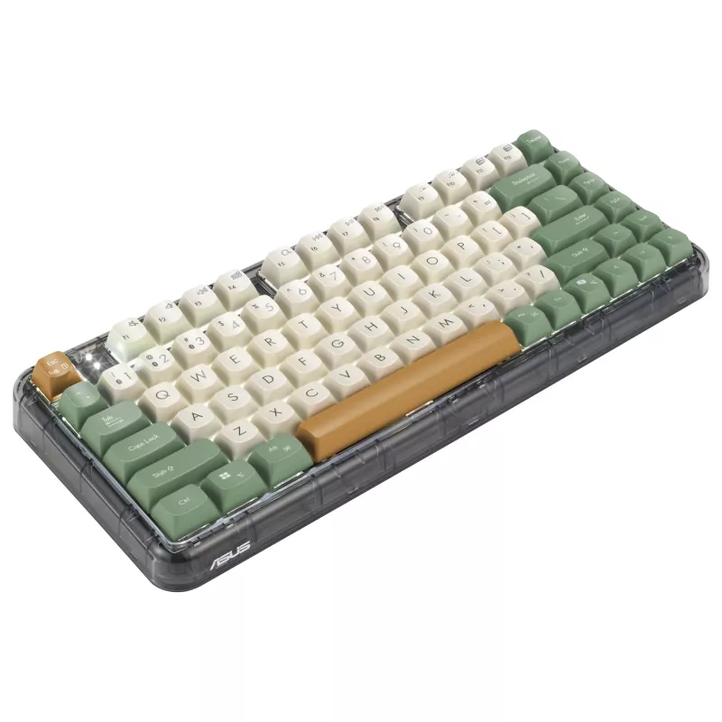ASUS Jelly75 KD201 Tastiera meccanica, formato 75%, USB, RF Wireless e connettività Bluetooth, multicolore