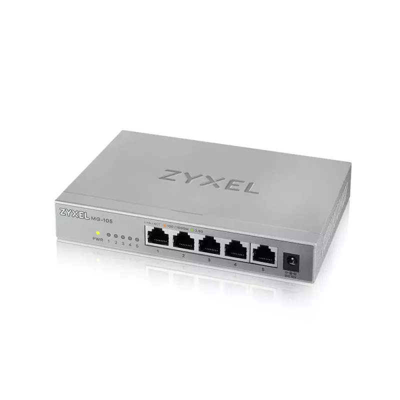 Zyxel MG-105 unmanaged 2.5G Ethernet (100/1000/2500) acciaio