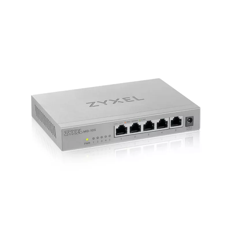 Zyxel MG-105 unmanaged 2.5G Ethernet (100/1000/2500) acciaio