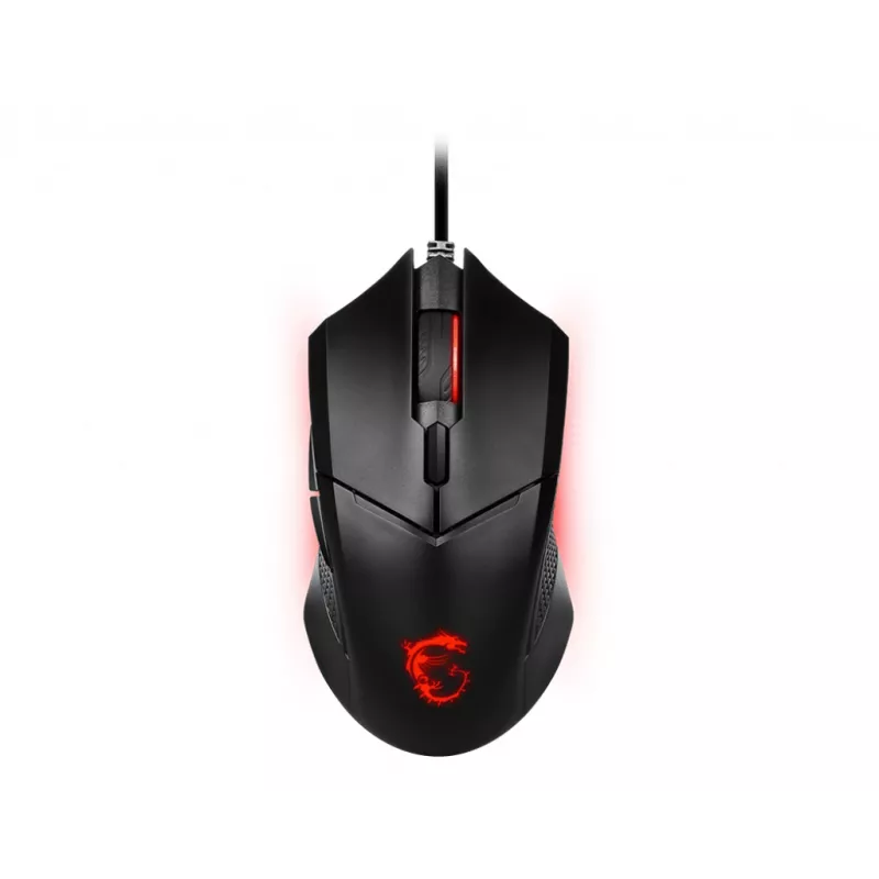 MSI CLUTCH GM08 mouse gaming ottico 'sensore ottico 4200 DPI, 6 tasti programmabili, design simmetrico, switch durevole con oltre 10 milioni di clic, regolazione del peso, LED rosso'
