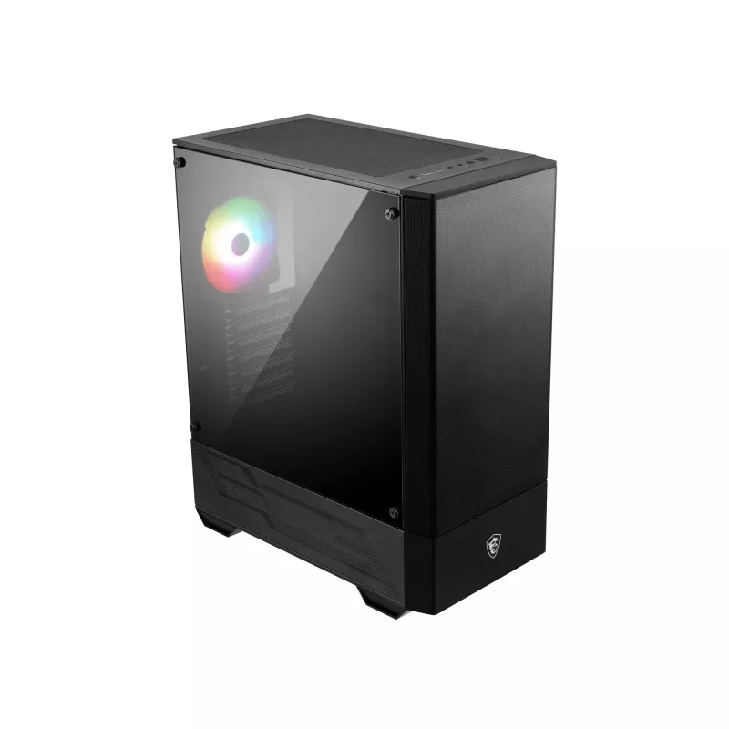 MSI MAG FORGE 111R case per computer gaming mid tower 'nero, 1x ventola 120mm ARGB PWM, hub ARGB 1-6, Mystic Light Sync, pannello in vetro temperato, ATX, mATX, mini-ITX'