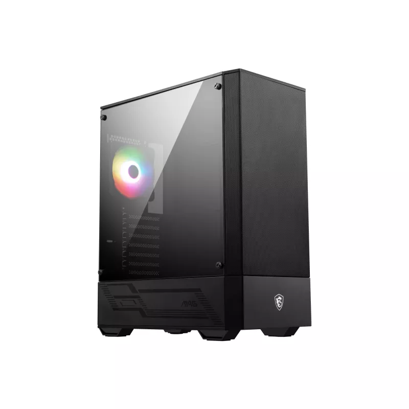 MSI MAG FORGE 111R case per computer gaming mid tower 'nero, 1x ventola 120mm ARGB PWM, hub ARGB 1-6, Mystic Light Sync, pannello in vetro temperato, ATX, mATX, mini-ITX'