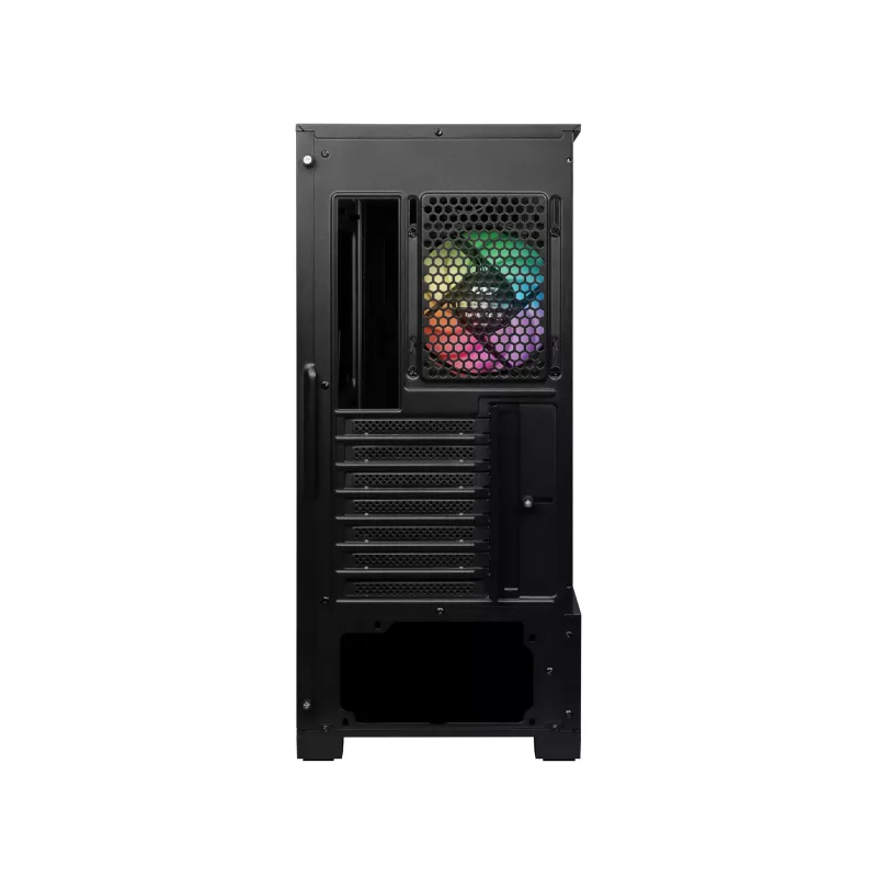 MSI MAG FORGE 111R case per computer gaming mid tower 'nero, 1x ventola 120mm ARGB PWM, hub ARGB 1-6, Mystic Light Sync, pannello in vetro temperato, ATX, mATX, mini-ITX'