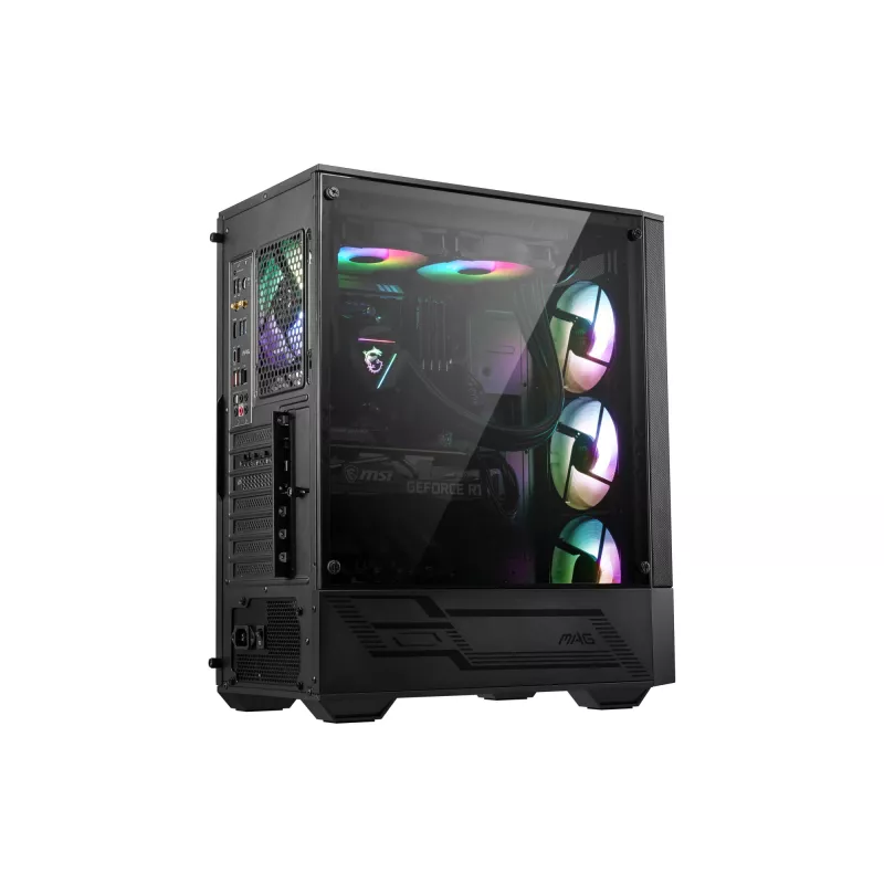 MSI MAG FORGE 111R case per computer gaming mid tower 'nero, 1x ventola 120mm ARGB PWM, hub ARGB 1-6, Mystic Light Sync, pannello in vetro temperato, ATX, mATX, mini-ITX'