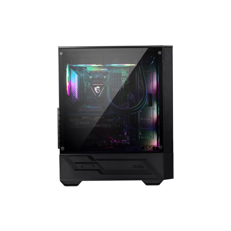 MSI MAG FORGE 111R case per computer gaming mid tower 'nero, 1x ventola 120mm ARGB PWM, hub ARGB 1-6, Mystic Light Sync, pannello in vetro temperato, ATX, mATX, mini-ITX'