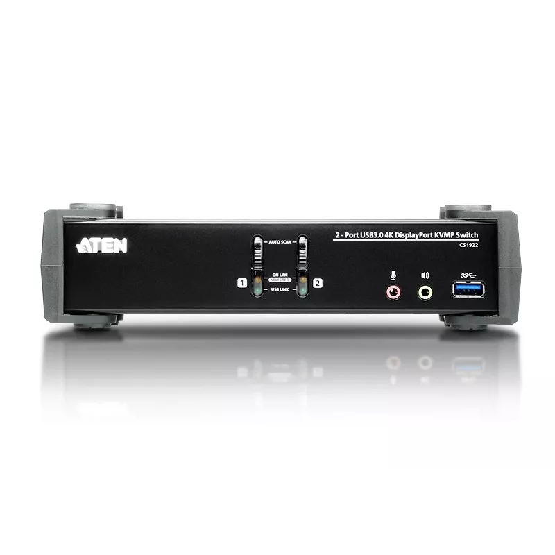 Switch KVMP™ ATEN 2 porte USB 3.1 Gen 1 4K DisplayPort 1.2 con audio (cavo KVM incluso)