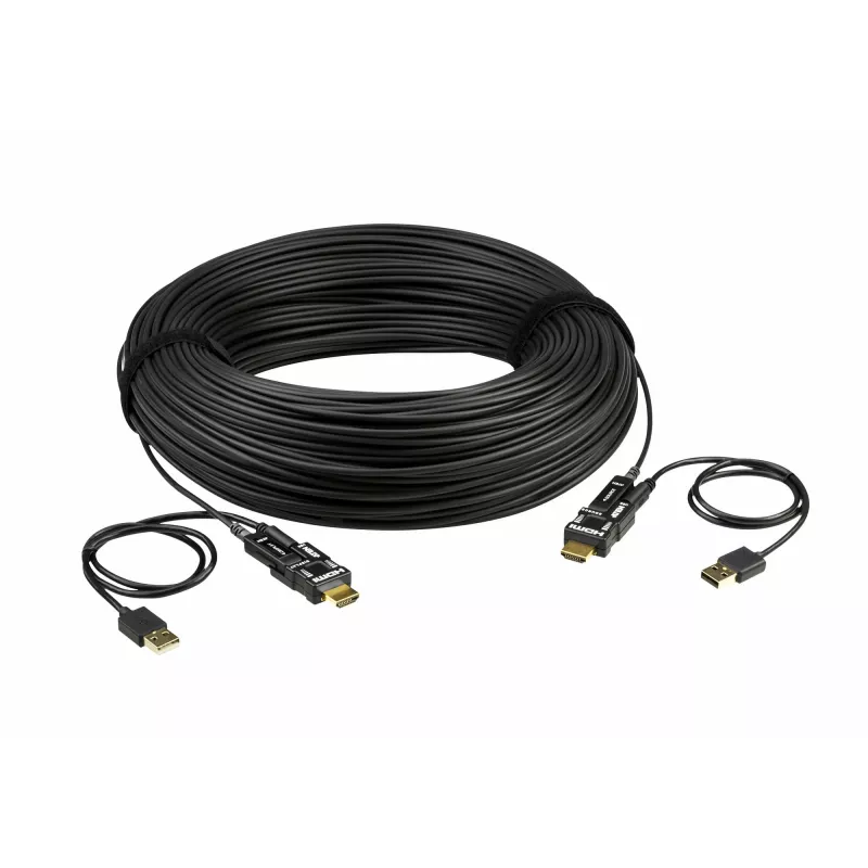 Cavo ottico attivo ATEN 100m 4K HDMI, 100 m, HDMI Type-D (micro), HDMI Type-D (micro), 3D, 18 Gbit/s, nero