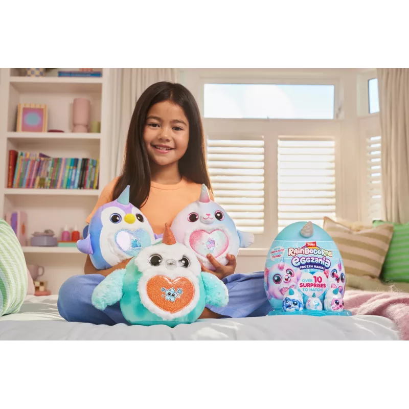 Peluche Zuru Rainbocorns Eggzania Frozen Mania — peluche animale, multicolore, da 3 anni