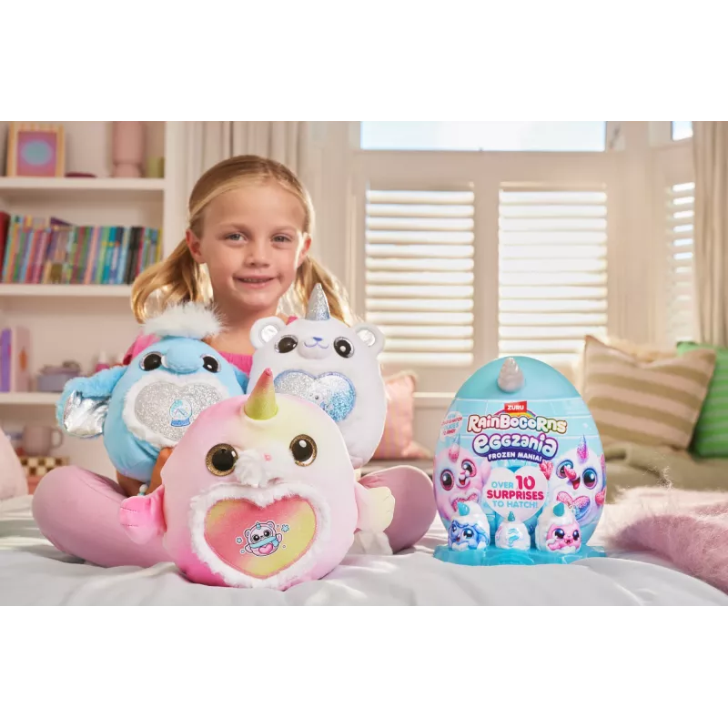 Peluche Zuru Rainbocorns Eggzania Frozen Mania — peluche animale, multicolore, da 3 anni