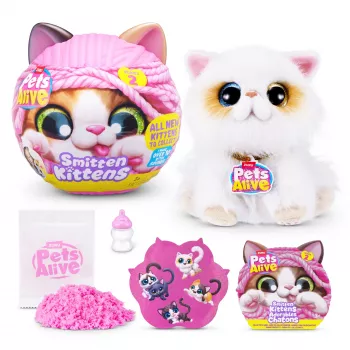Gatto giocattolo Zuru Pets Alive Smitten Kittens Series 2 — giocattolo sonoro interattivo, da 3 anni, batterie AAA