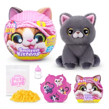 Gatto giocattolo Zuru Pets Alive Smitten Kittens Series 2 — giocattolo sonoro interattivo, da 3 anni, batterie AAA