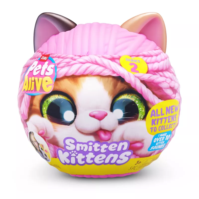 Gatto giocattolo Zuru Pets Alive Smitten Kittens Series 2 — giocattolo sonoro interattivo, da 3 anni, batterie AAA