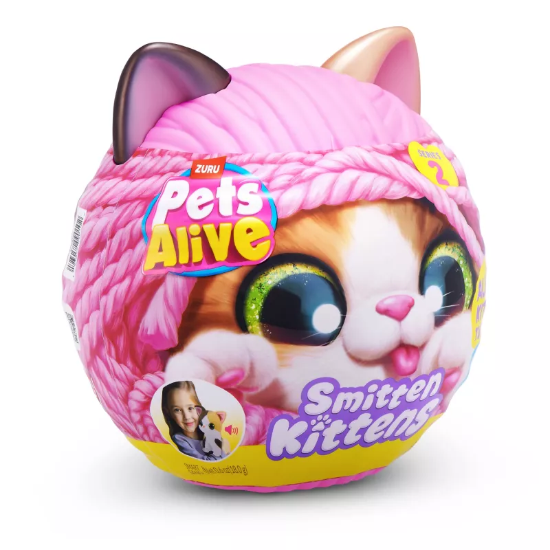 Gatto giocattolo Zuru Pets Alive Smitten Kittens Series 2 — giocattolo sonoro interattivo, da 3 anni, batterie AAA