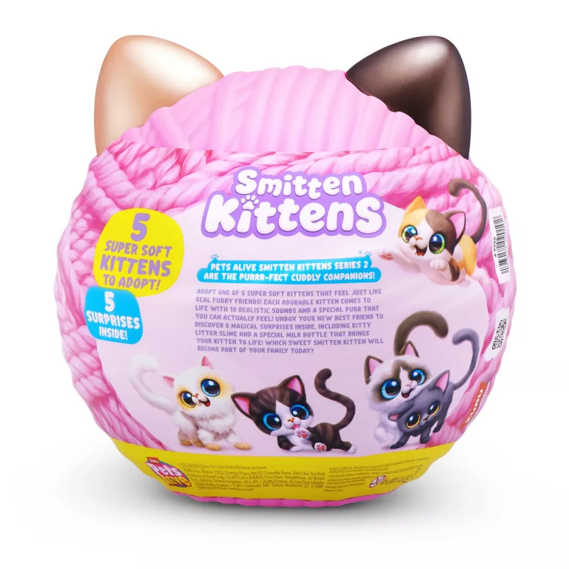 Gatto giocattolo Zuru Pets Alive Smitten Kittens Series 2 — giocattolo sonoro interattivo, da 3 anni, batterie AAA