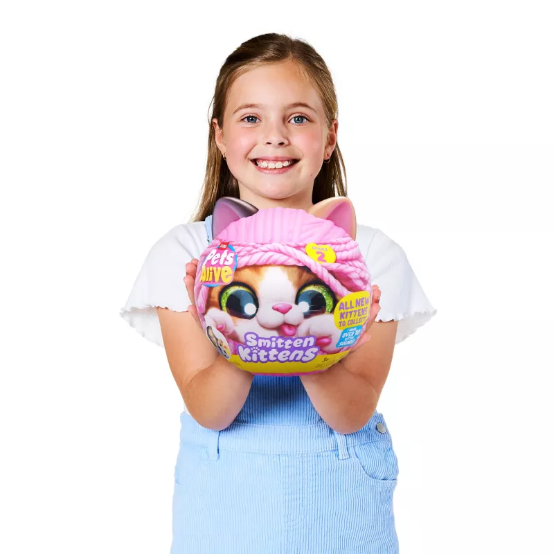 Gatto giocattolo Zuru Pets Alive Smitten Kittens Series 2 — giocattolo sonoro interattivo, da 3 anni, batterie AAA
