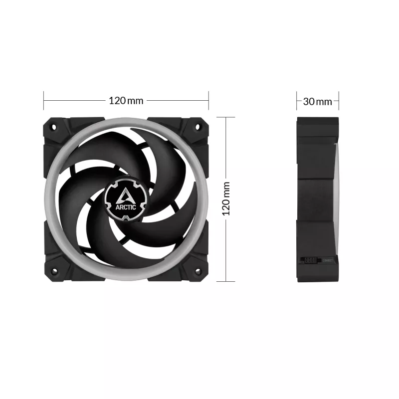 ARCTIC BioniX P120 A-RGB ventola per case da 120 mm, confezione da 3, nero