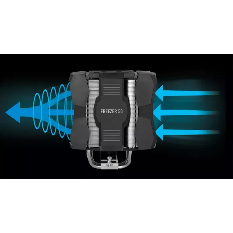 ARCTIC Freezer 50 incl. controller A-RGB – dissipatore CPU dual tower multi-compatibile con A-RGB