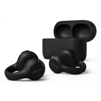 Philips serie 2000 TAQ2000BK Headset True Wireless Stereo (TWS) ear clip, open-ear chiamate/musica Bluetooth nero