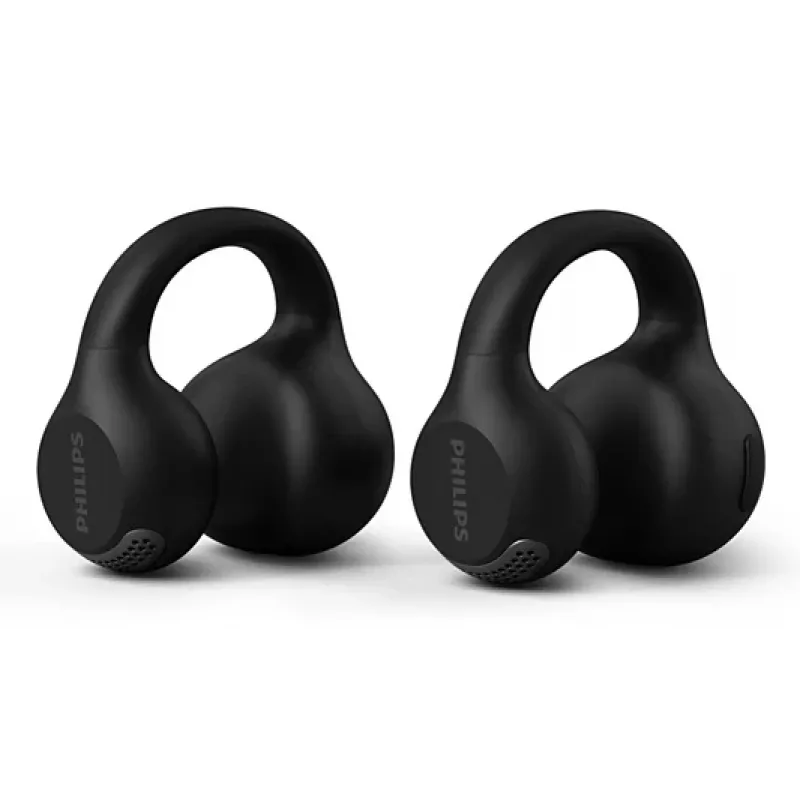 Philips serie 2000 TAQ2000BK Headset True Wireless Stereo (TWS) ear clip, open-ear chiamate/musica Bluetooth nero