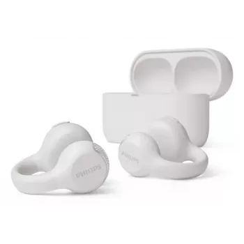 Philips serie 2000 TAQ2000WT Headset True Wireless Stereo (TWS) ear clip, open-ear chiamate/musica Bluetooth bianco