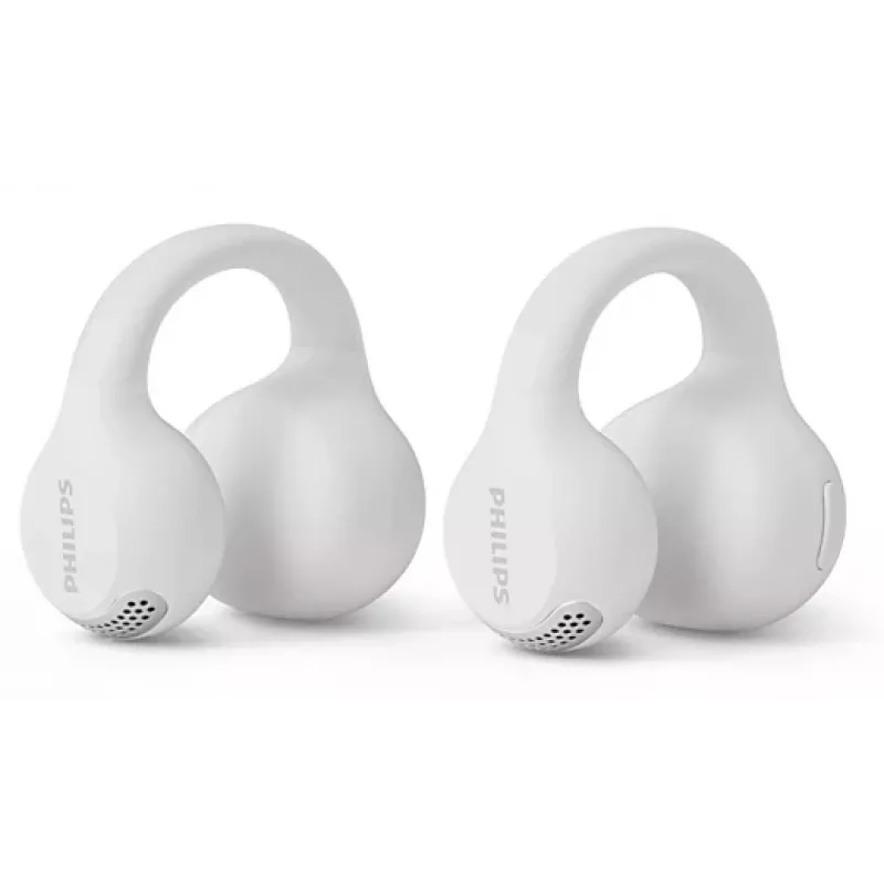 Philips serie 2000 TAQ2000WT Headset True Wireless Stereo (TWS) ear clip, open-ear chiamate/musica Bluetooth bianco