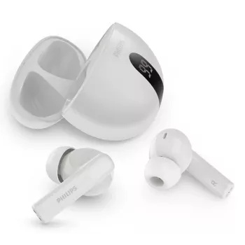 Auricolari wireless in-ear Philips TAT2520WT/00 — Bluetooth, per chiamate e musica, 20–20000 Hz, portata 10 m, bianco, 40 g