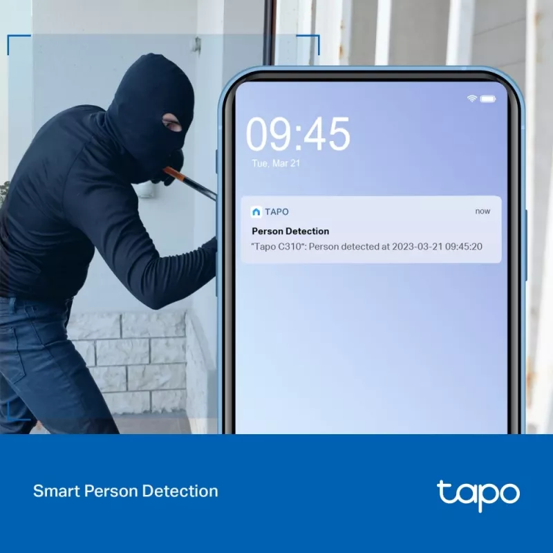 TP-Link Tapo telecamera Wi-Fi per la sicurezza esterna, telecamera di sicurezza IP, esterno, con filo e wireless, CE, NCC, montaggio a parete, bianco