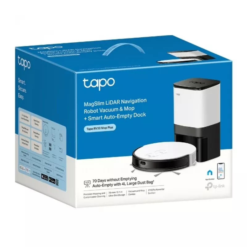TP-Link Tapo RV20 Mop Plus 0,35 l nero, bianco