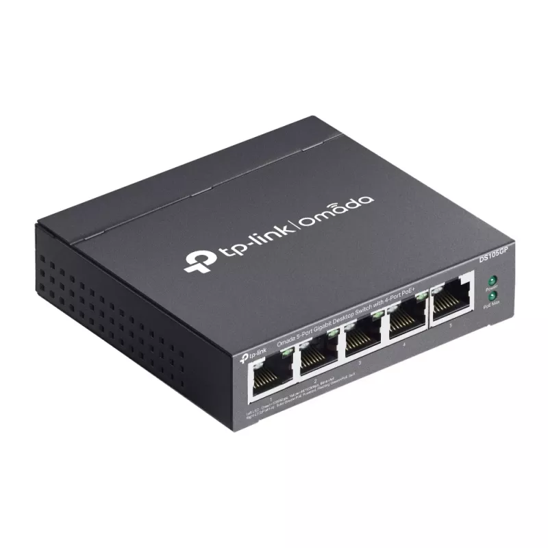 TP-Link Omada DS105GP switch di rete unmanaged Gigabit Ethernet (10/100/1000) Power over Ethernet (PoE) nero