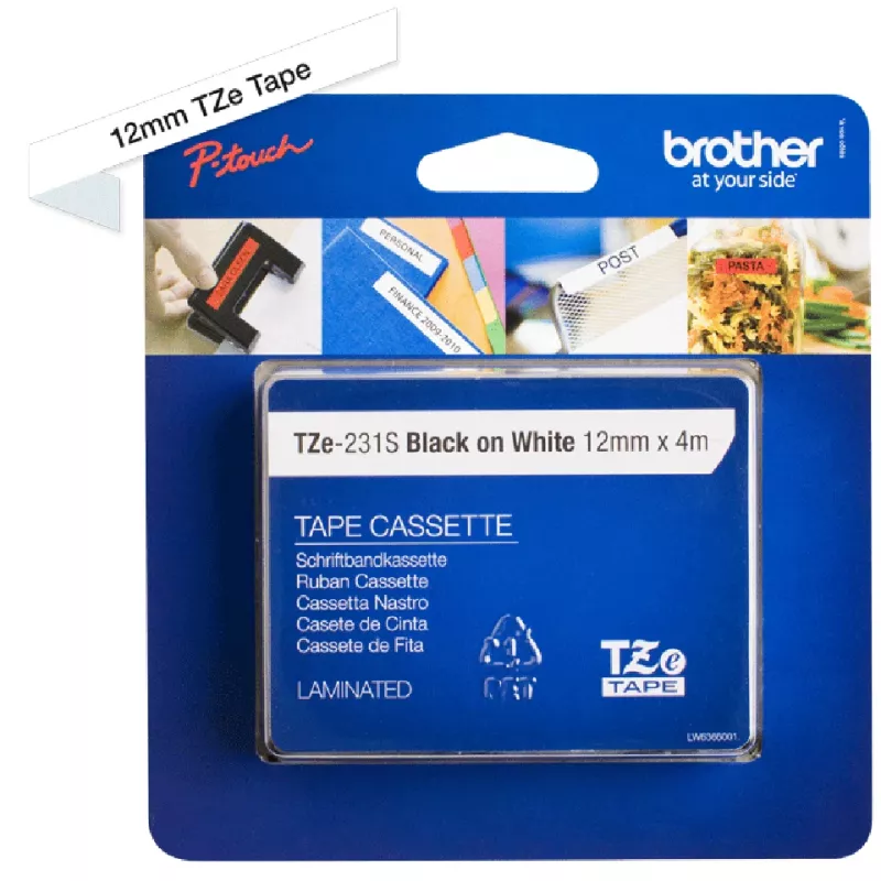 Nastro per etichette Brother TZE231S nero su bianco TZe