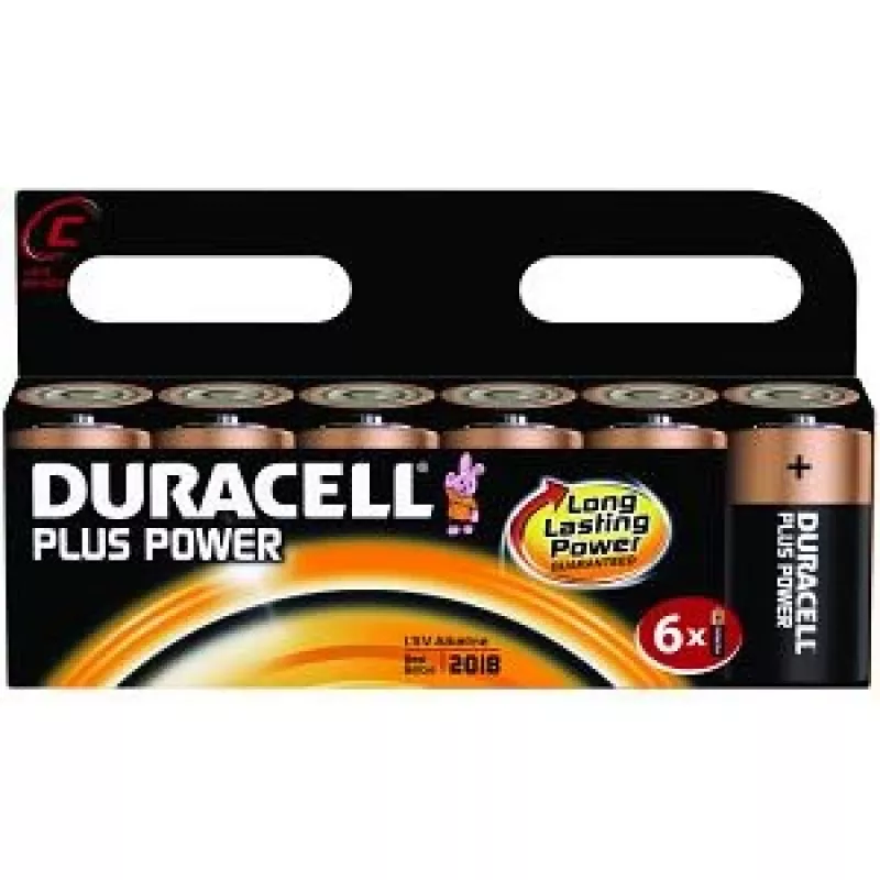 Duracell Plus Power C, confezione da 6 batterie monouso alcaline