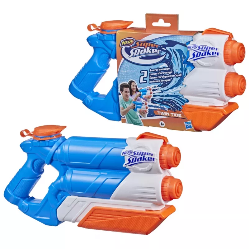 Nerf Super Soaker Twin Tide, blaster giocattolo, multicolore, 6 anni
