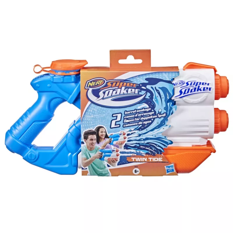 Nerf Super Soaker Twin Tide, blaster giocattolo, multicolore, 6 anni