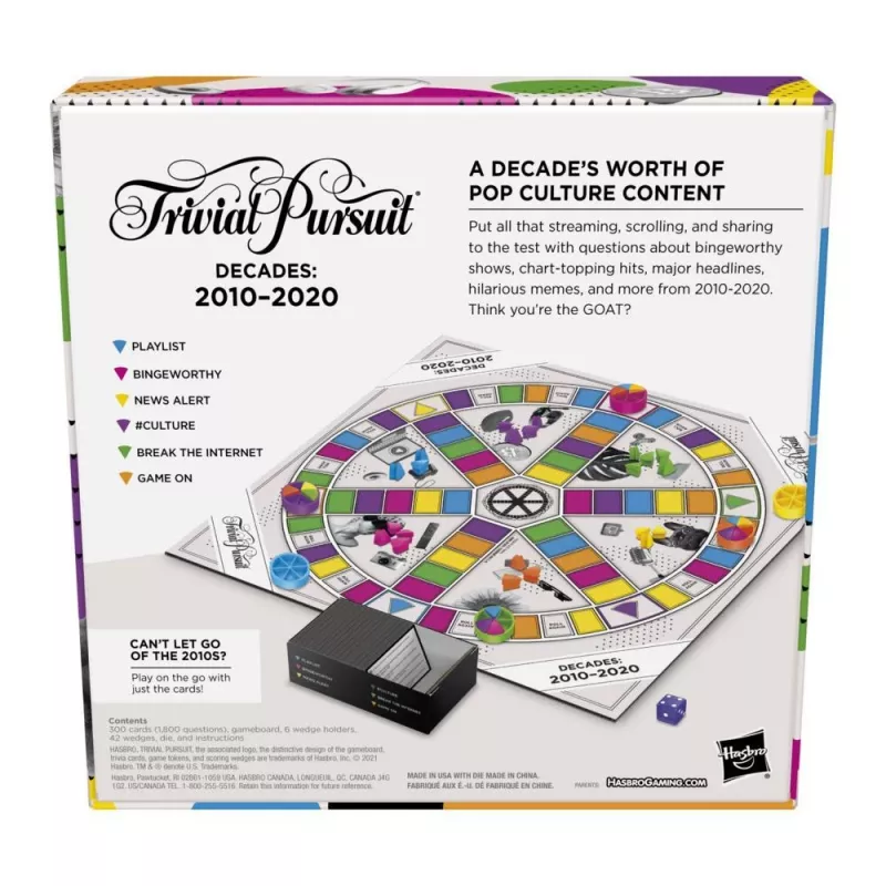 Gioco da tavolo Hasbro Gaming Trivial Pursuit decenni 2010-2020 trivia