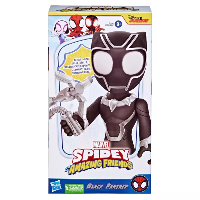 Marvel Spidey e i suoi super amici Supersized Black Panther action figure, giocattolo supereroe prescolare