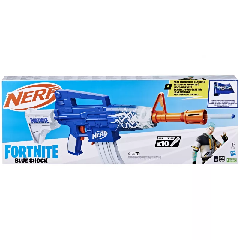 Nerf Fortnite Blue Shock, blaster giocattolo, 8 anni, 99 anni, Fortnite, 785 g