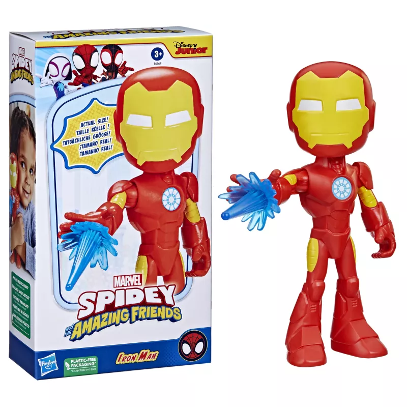 Marvel Spidey e i suoi fantastici amici – Figura Iron Man oversize, 3 anni, Marvel, rosso, giallo